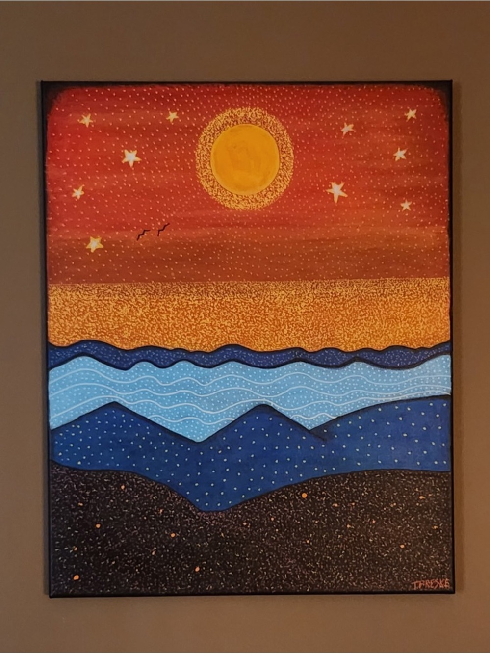 “Where the Stars Meet the Sea” Painting - Local East TN Artist 16x20